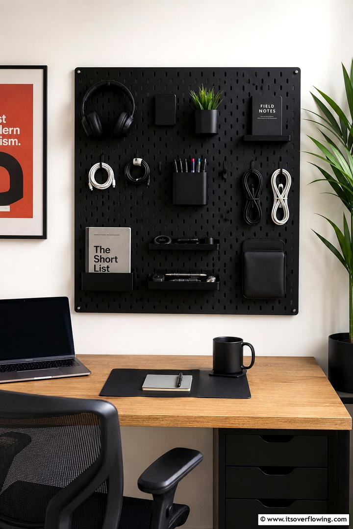 Home Office Organizer - 30 Pegboard Ideas to Organize Your Home Efficiently