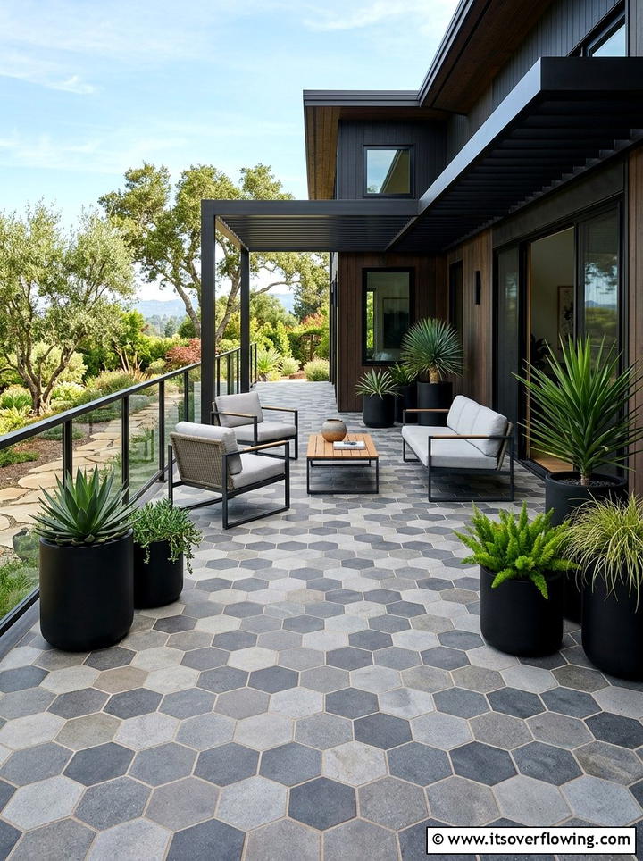 Honeycomb Pattern Porch Floor - 25 front porch ideas with painted floor