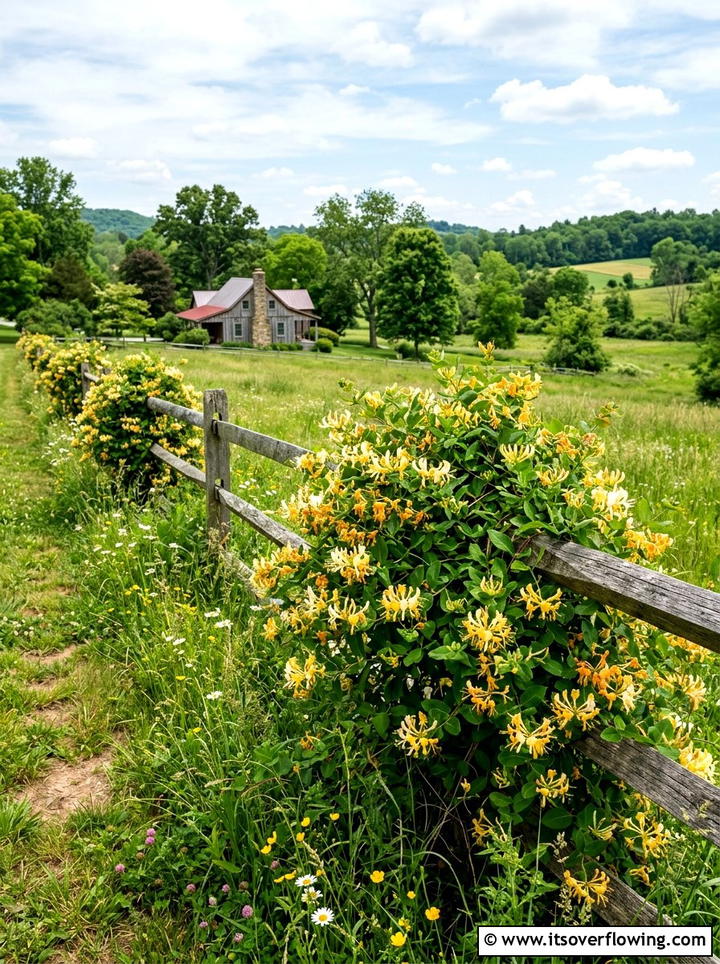 Honeysuckle Fence - 25 creative garden ideas with fragrance gardens