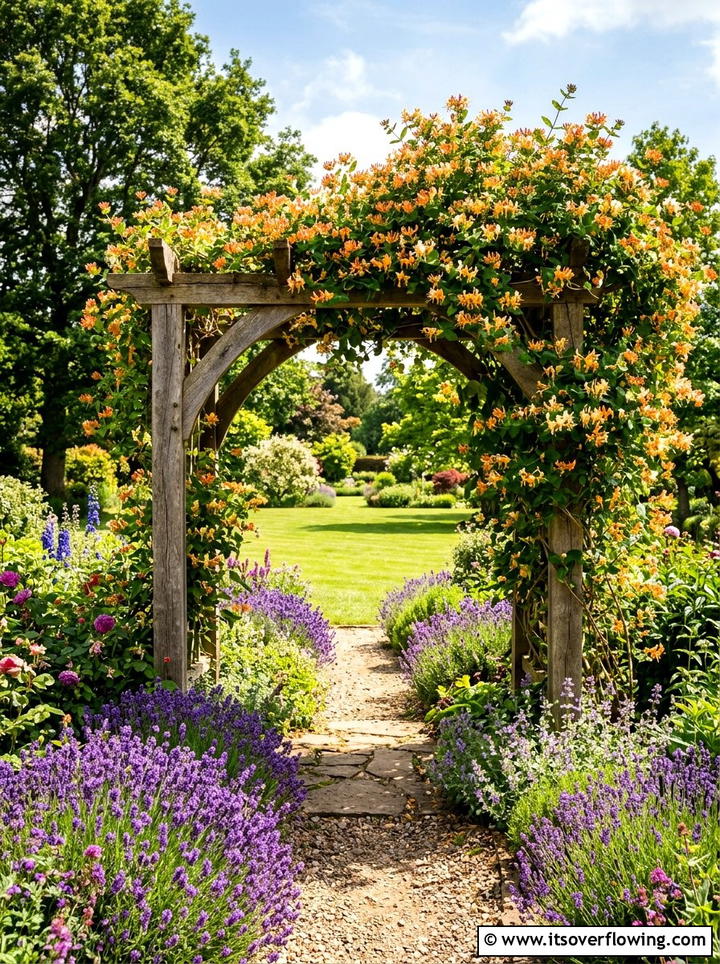 Honeysuckle scented walkway - 25 creative garden ideas with pergola vines
