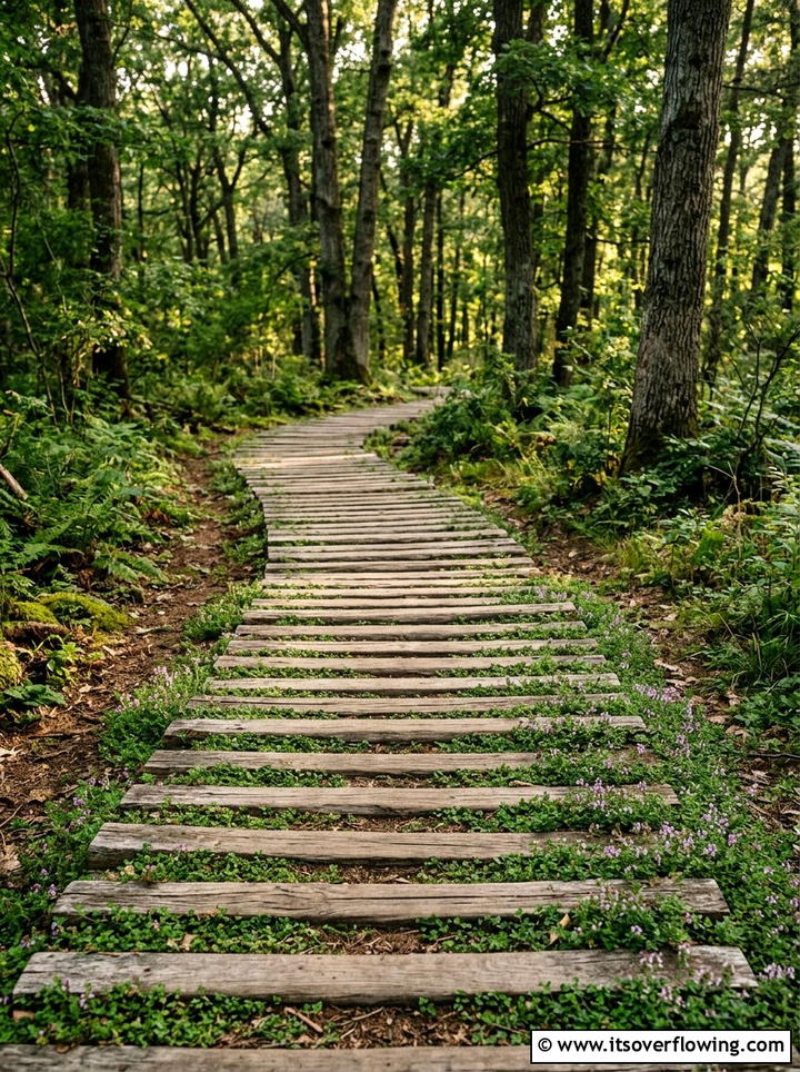 Horizontal Log Pathway - 25 backyard ideas with log edging