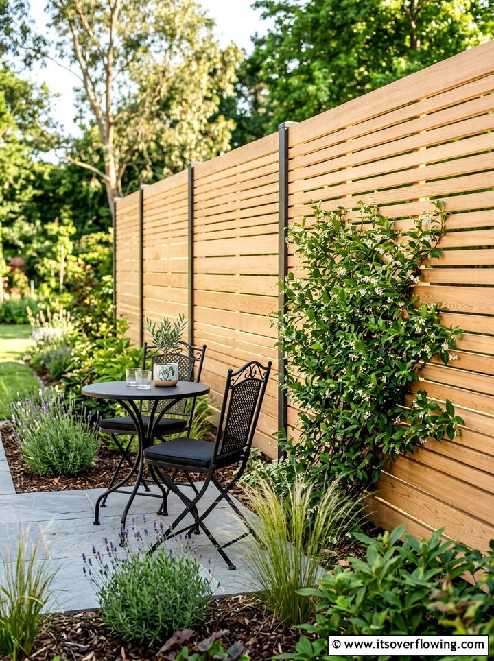 Horizontal Slat Fence - 25 small garden ideas with modern style