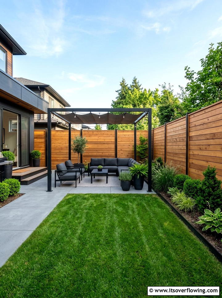 Horizontal Wood Fencing - 25 backyard ideas for privacy