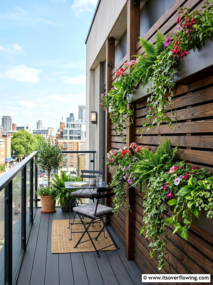 Horizontal Wood Slats With Greenery - 25 garden decor ideas with privacy panels