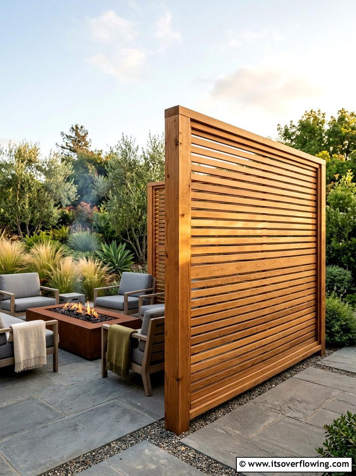 Horizontal slat lattice panel - 25 backyard ideas with lattice wall