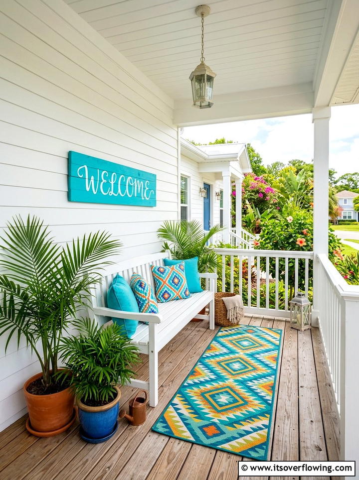 Horizontal welcome sign - 25 front porch ideas with welcome signs