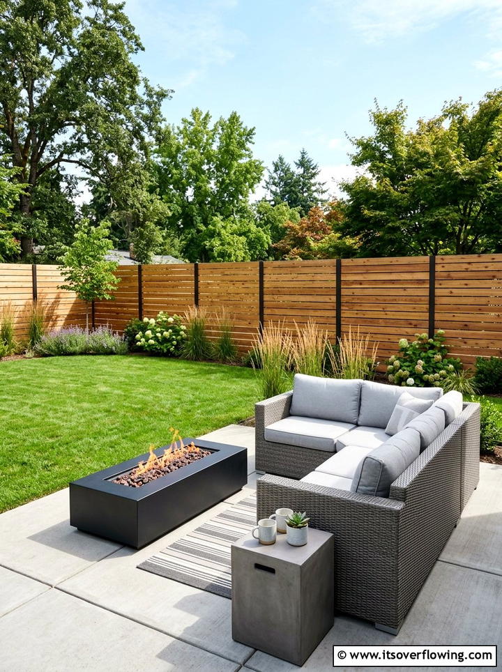 Horizontal wood fence - 25 backyard ideas with privacy screens