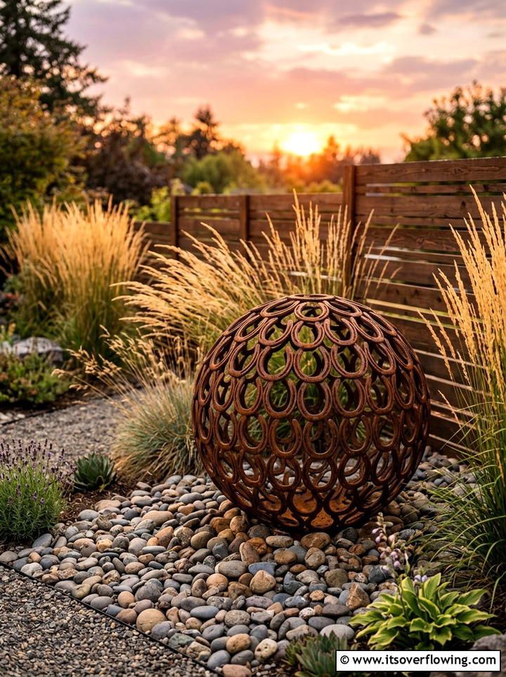 Horseshoe Garden Art - 25 recycled garden ideas with recycled metal art