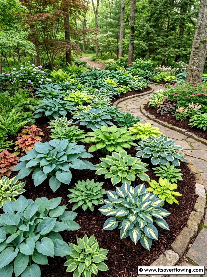 Hosta Garden - 25 garden design ideas with woodland plants