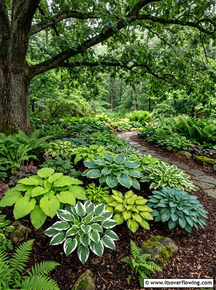 Hosta Shade Bed - 25 cheap garden ideas with cuttings