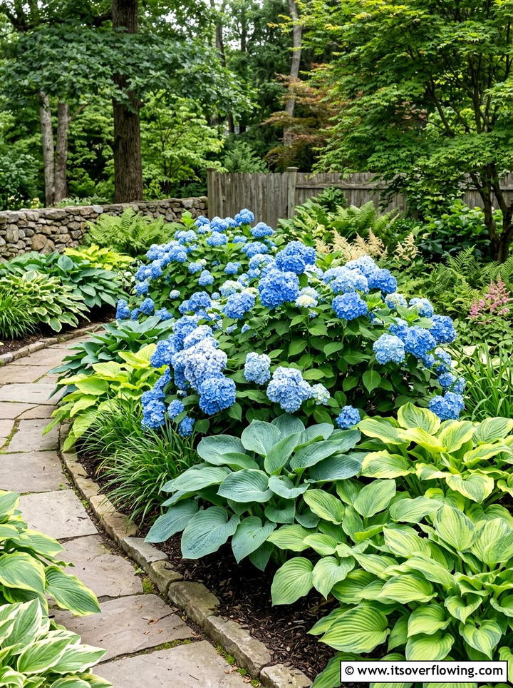 Hosta and hydrangea garden - 25 garden ideas with hostas