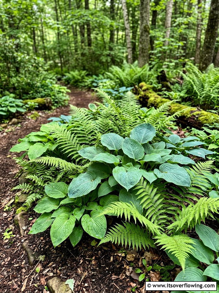 Hostas and ferns - 25 garden ideas with hostas