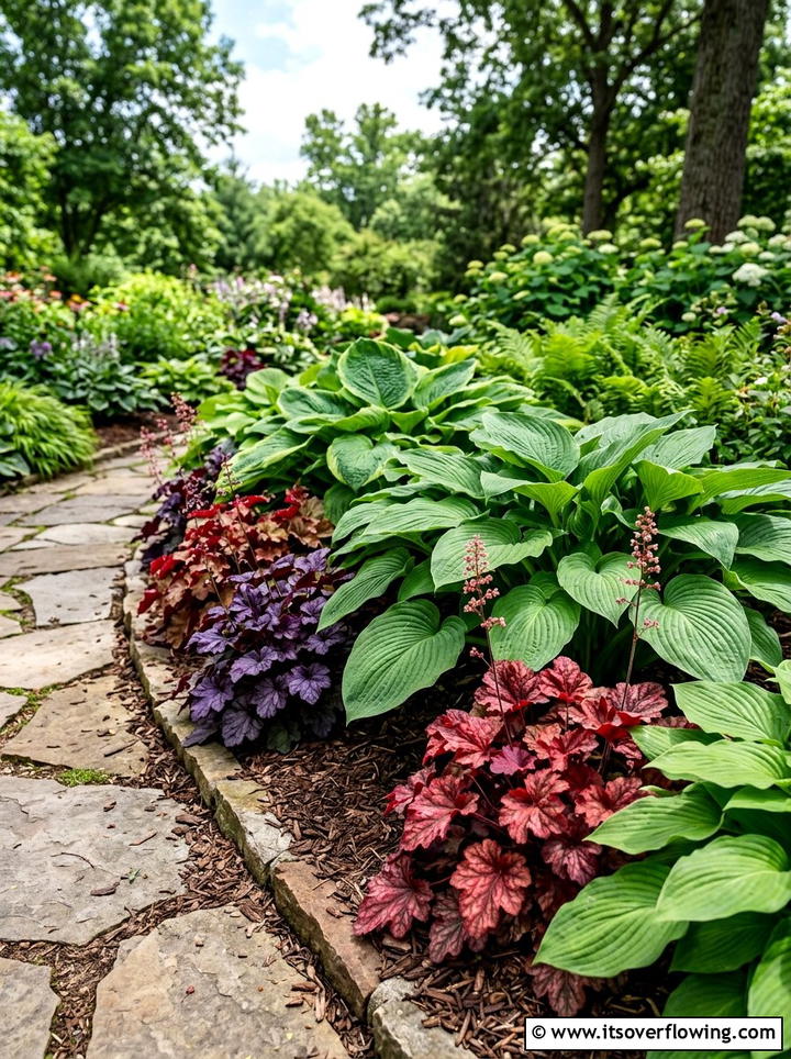 Hostas with coral bells - 25 garden ideas with hostas