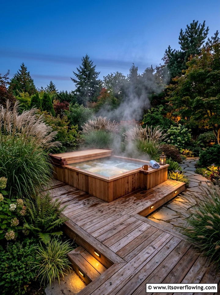Hot Tub Deck - 25 backyard ideas for relaxing