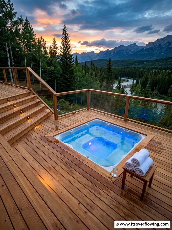 Hot Tub On Wood Deck - 25 backyard ideas with wood deck