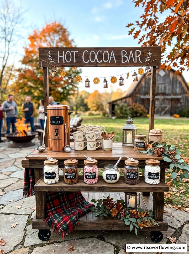 Hot cocoa bar - 25 backyard ideas for fall gatherings