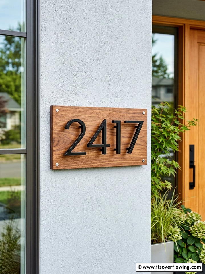 House Numbers Sign - 25 front porch decor ideas on a budget