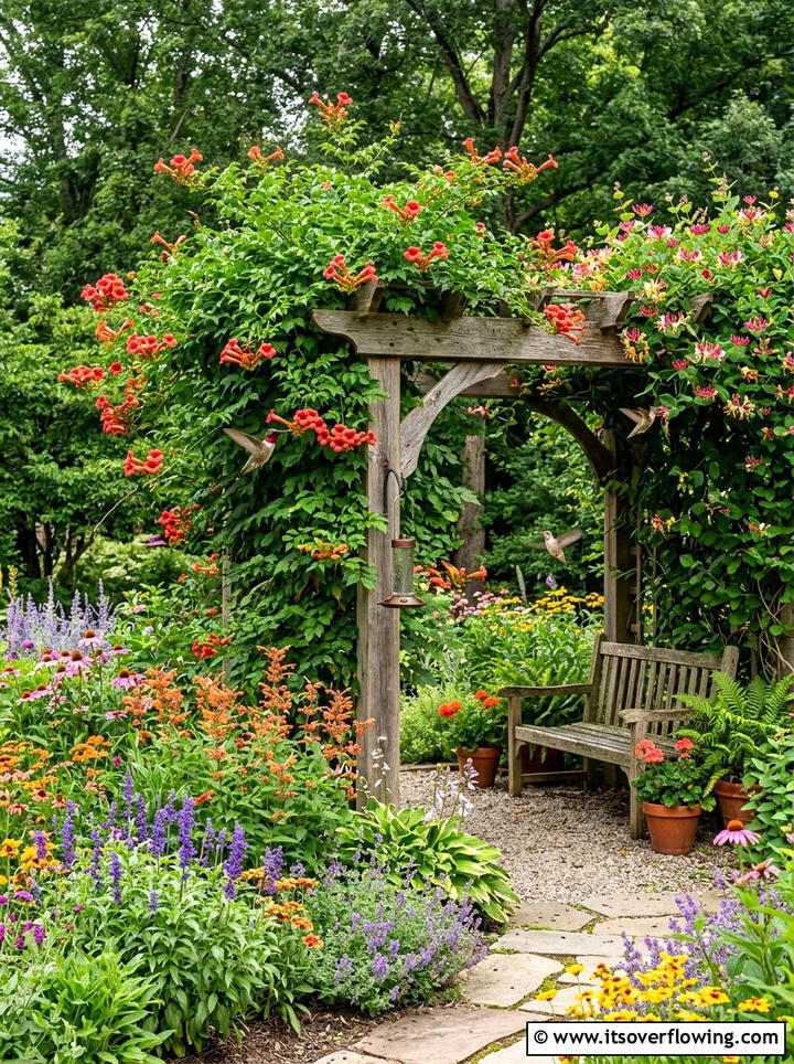 Hummingbird trellis garden - 25 creative garden ideas with pollinator beds