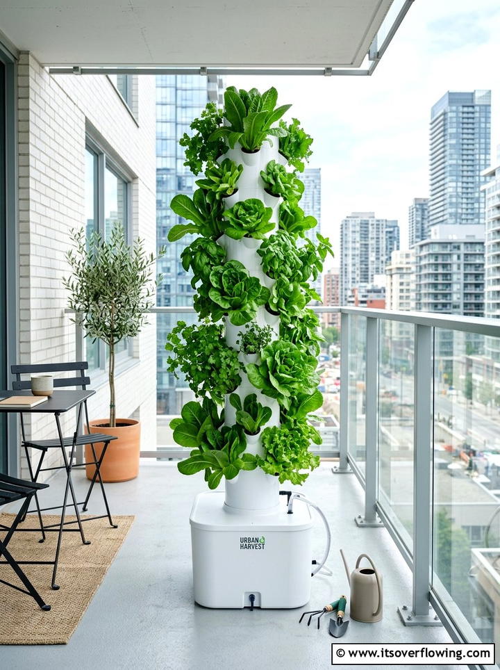 Hydroponic Growing Tower - 25 small garden ideas for urban homes