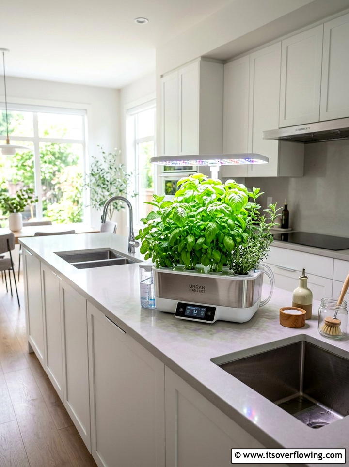 Hydroponic System - 25 small garden ideas with herbs