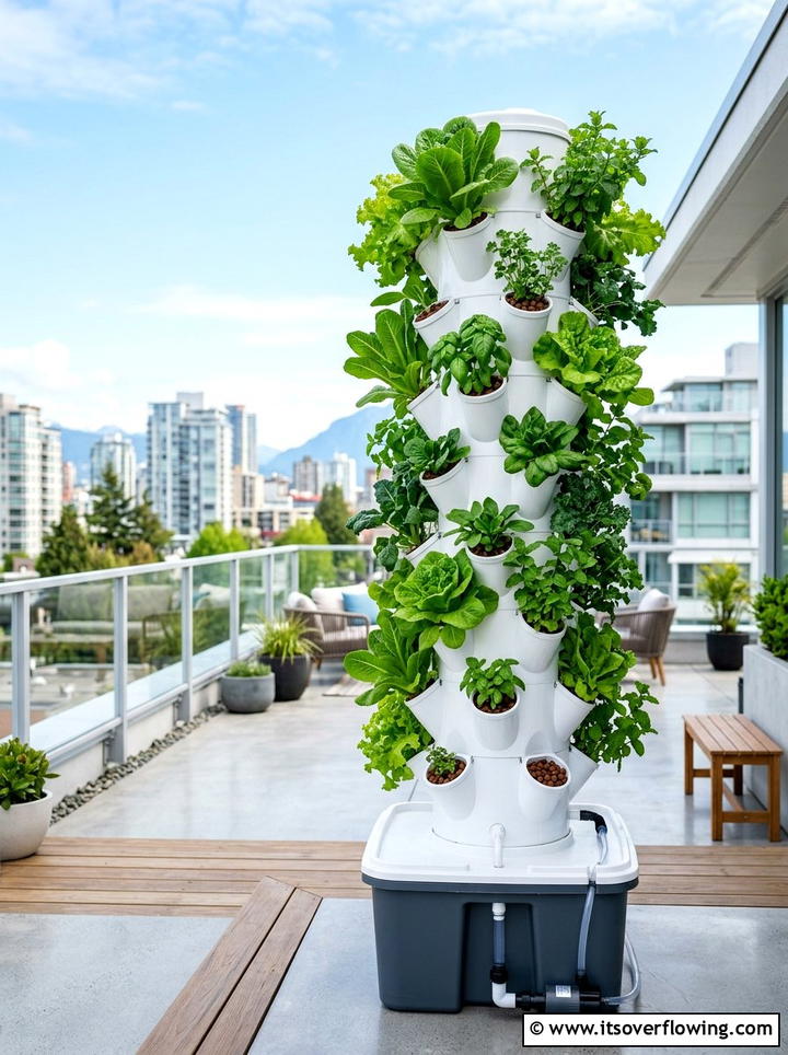 Hydroponic Tower System - 25 creative garden ideas with salad gardens