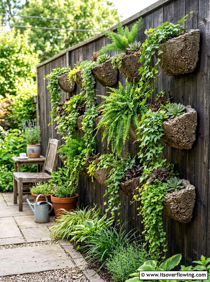 Hypertufa wall pocket - 25 garden ideas with hypertufa planters