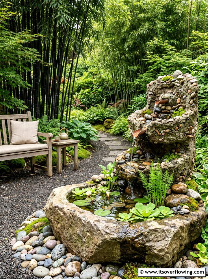 Hypertufa water feature - 25 garden ideas with hypertufa planters