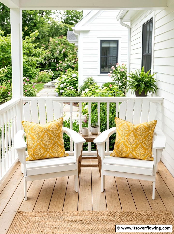 Identical Decorative Pillows - 25 front porch decor ideas with symmetrical layout