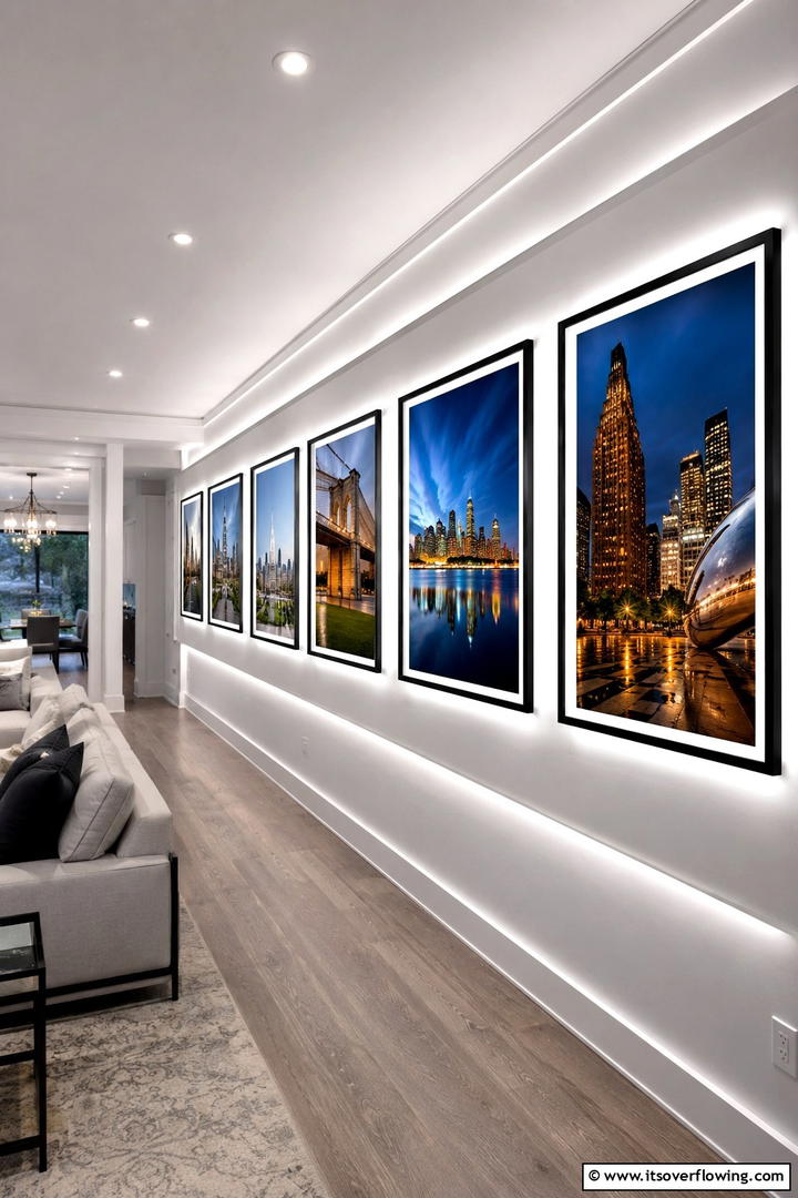 Illuminated Photo Exhibit - 30 Photo Display Ideas to Showcase Your Favorite Memories