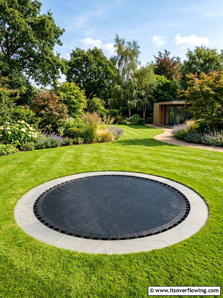 In Ground Trampoline - 25 backyard ideas with play area