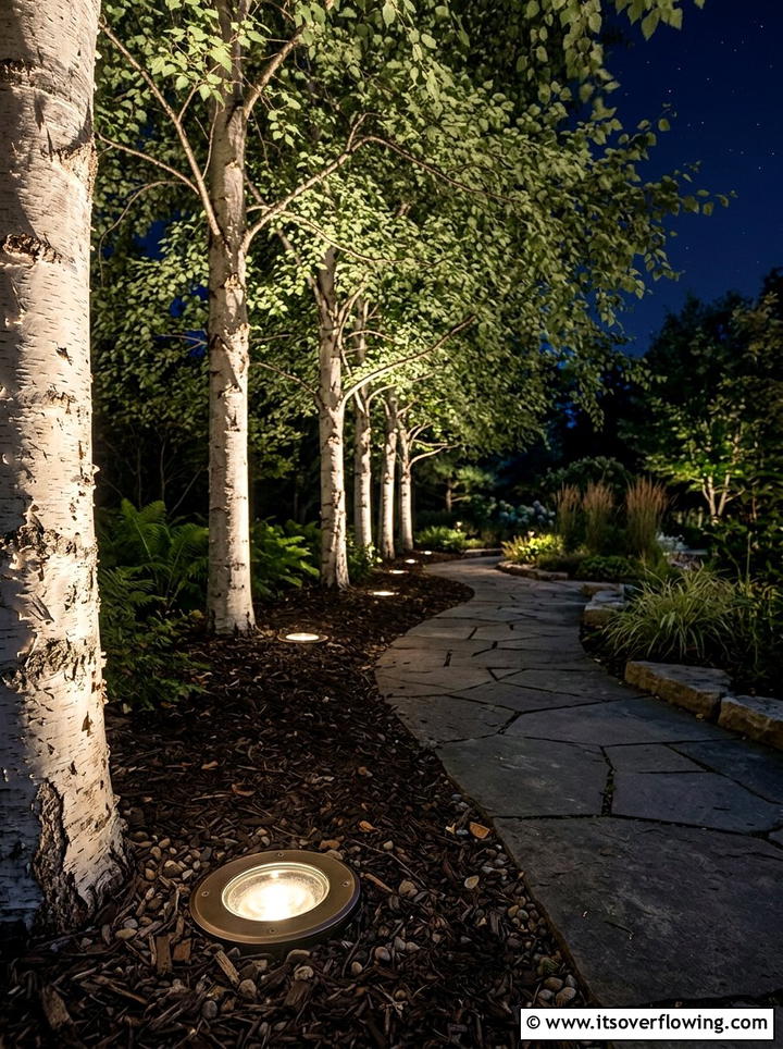 In Ground Well Lights - 25 backyard decorating ideas with pathway lights
