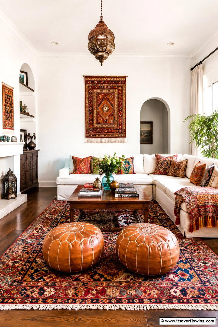 Incorporating Global Inspired Decor - 25 Eclectic Living Room Ideas for a Unique and Vibrant Space