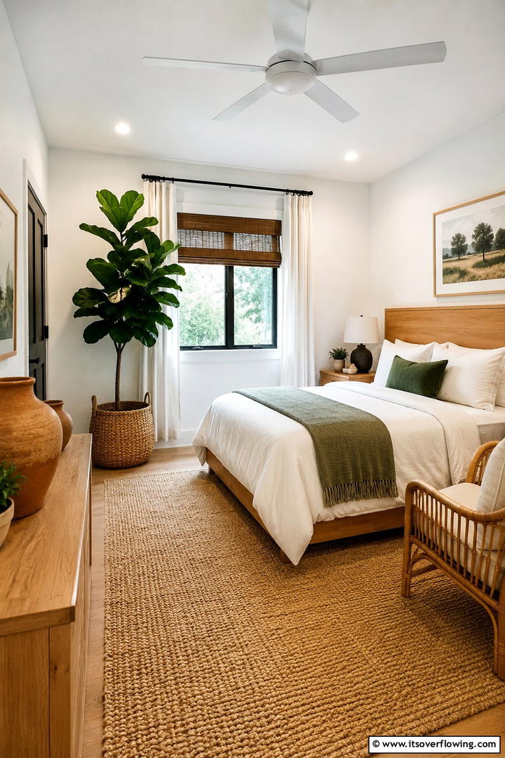 Incorporating Natural Elements - 30 Space-Saving Small Guest Bedroom Ideas for Cozy Comfort