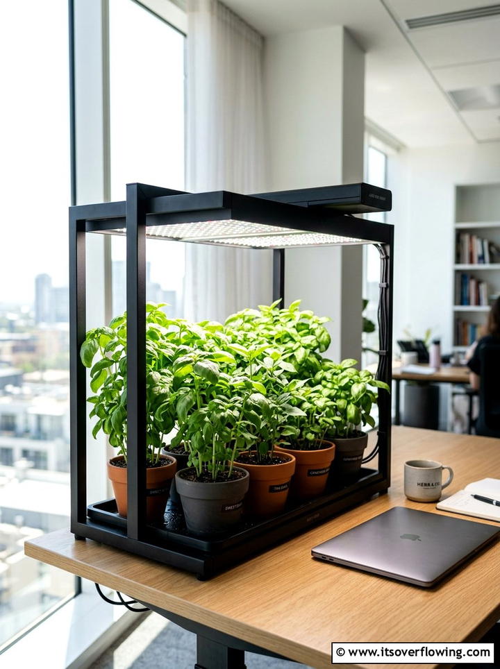 Indoor Grow Light Garden - 25 small garden ideas with herbs