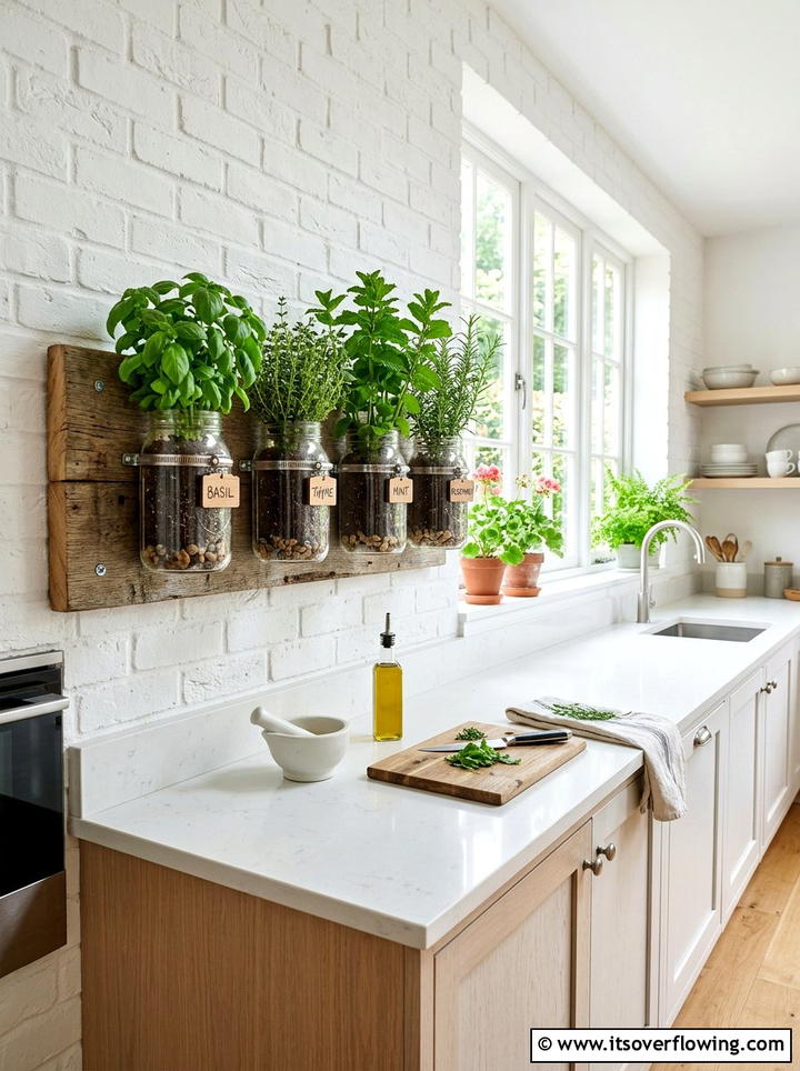 Indoor Mason Jar Garden - 25 garden ideas with herbs