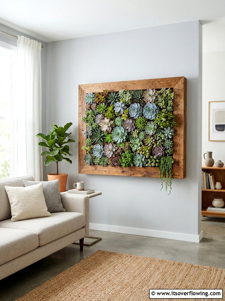 Indoor Succulent Wall - 25 small garden ideas for apartments