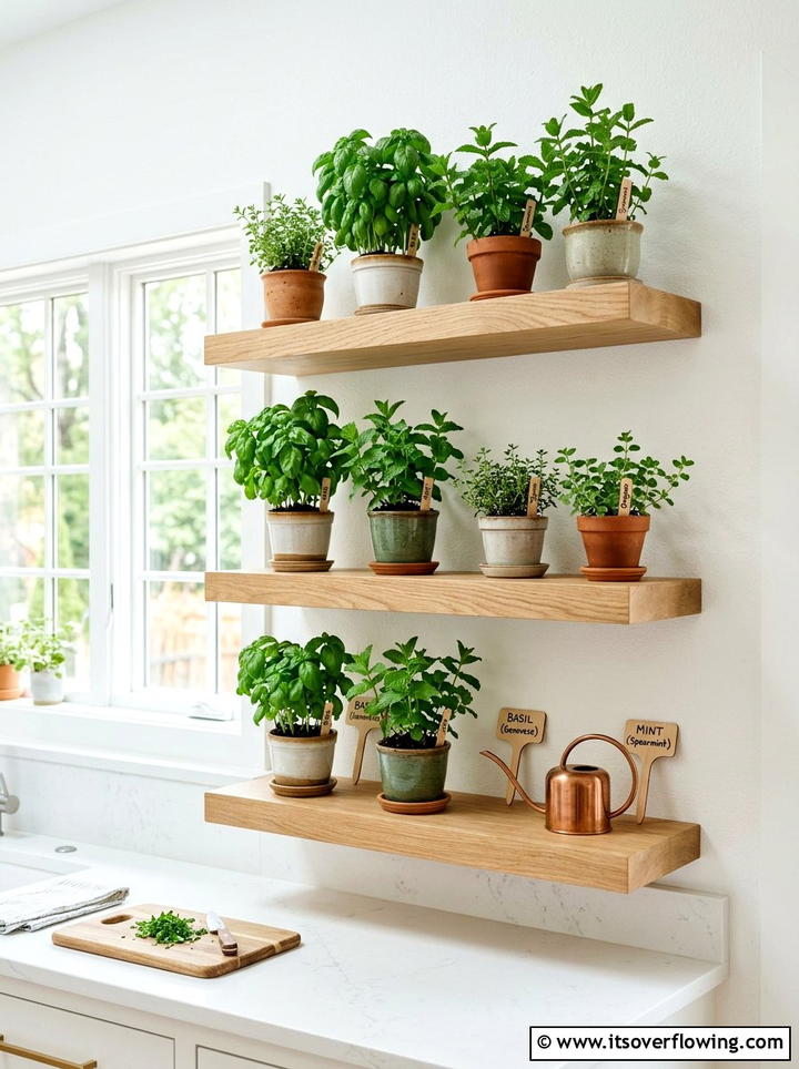 Indoor herb garden shelf - 25 creative garden ideas with medicinal herbs