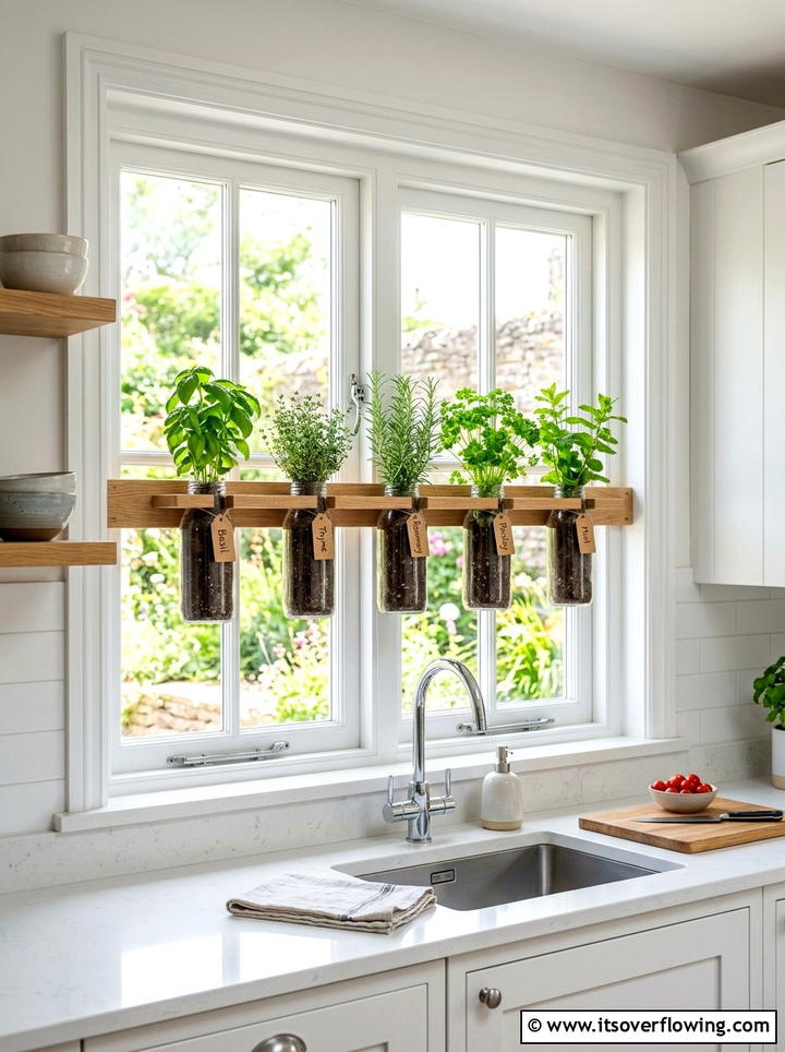Indoor window bottle planter - 25 creative garden ideas with hanging bottle planters