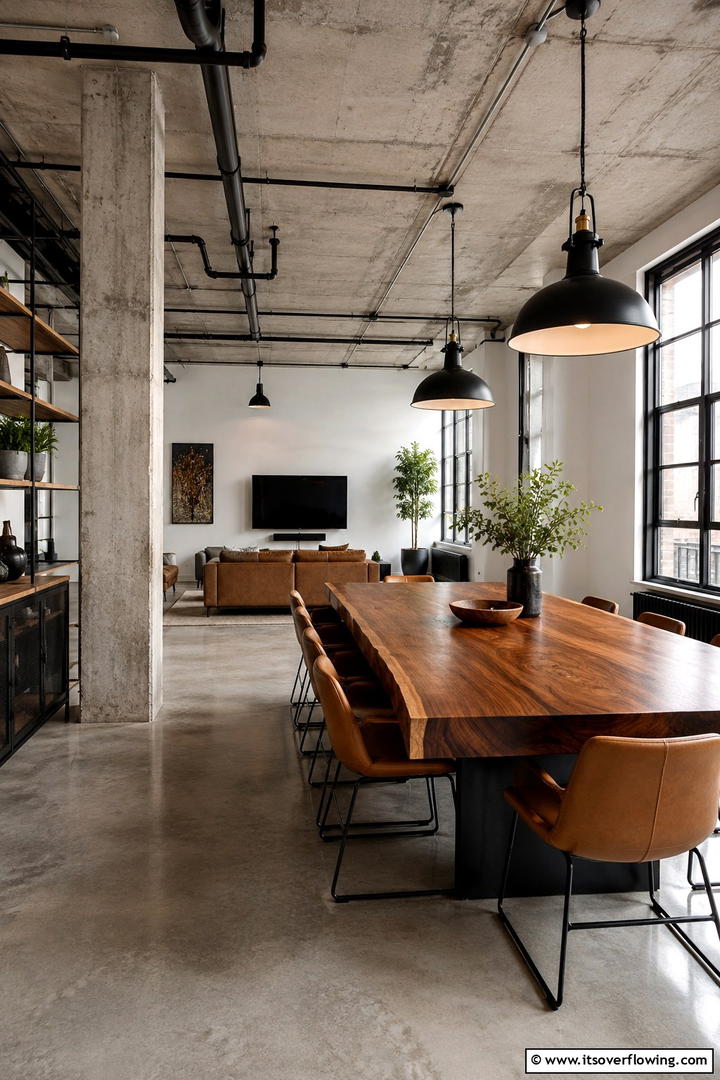 Industrial Accents Contrast - 30 Rustic Interior Design Ideas for Cozy Living Spaces