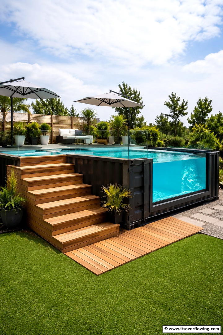 Industrial Chic Pool - 30 Shipping Container Pool Ideas for Modern Backyards