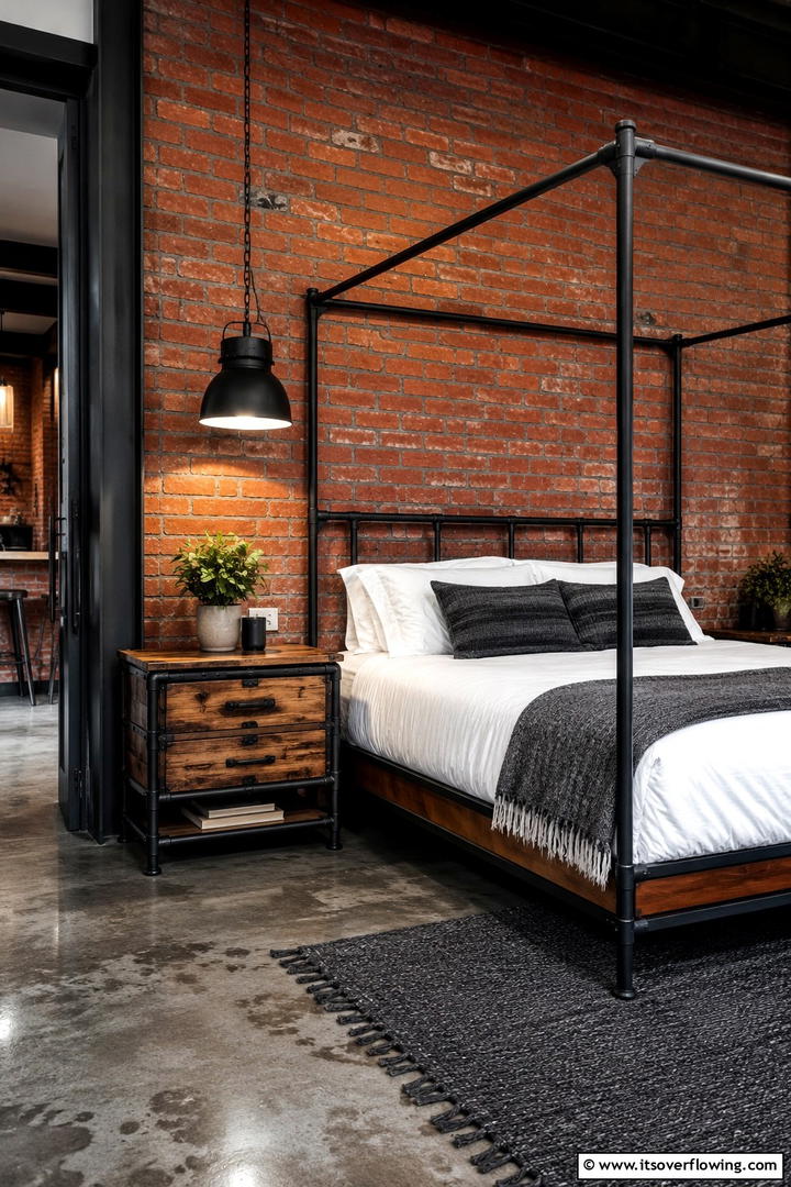 Industrial Edge - 30 Innovative Nightstand Ideas for Bedroom Functionality
