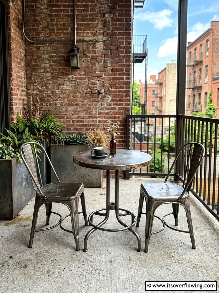 Industrial Metal Bistro Set - 25 front porch ideas with bistro set