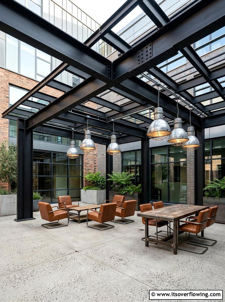 Industrial Metal Pergola - 25 backyard decorating ideas with pergola decor
