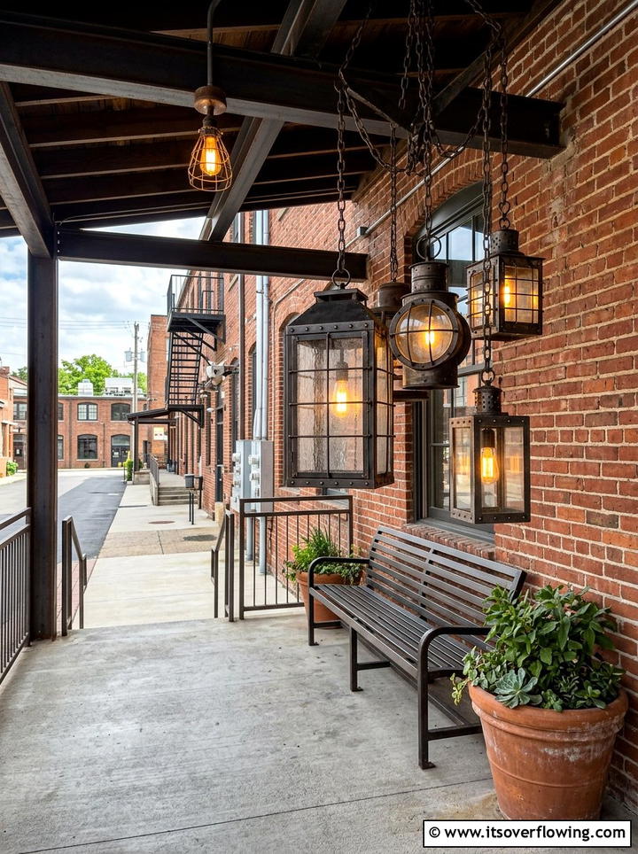 Industrial Outdoor Lanterns - 25 front porch decor ideas with lantern clusters