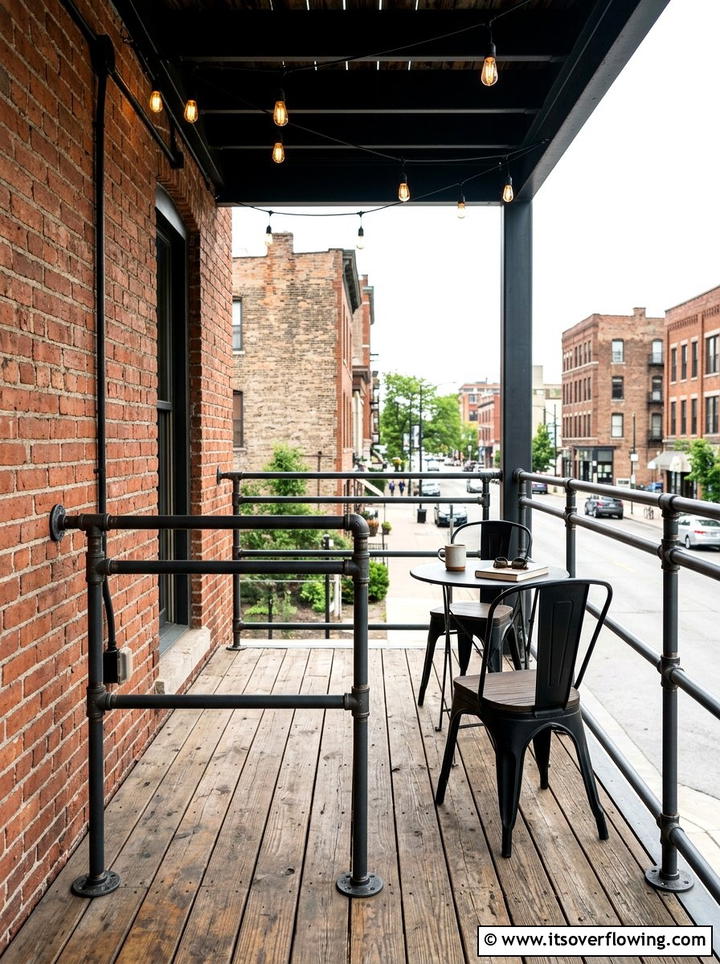 Industrial Pipe Railing - 25 front porch ideas with railings