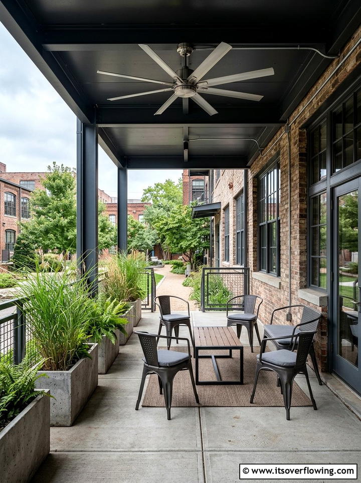 Industrial Porch - 25 front porch ideas with ceiling fan