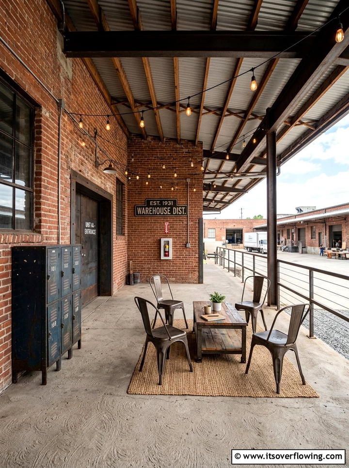 Industrial Style Porch - 25 front porch ideas with package drop zone