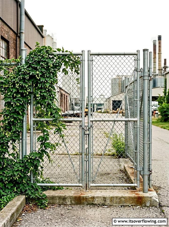 Industrial pipe and wire gate - 25 garden decor ideas with gate decorations