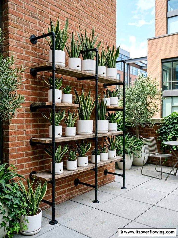Industrial pipe plant rack - 25 garden design ideas with vertical gardens