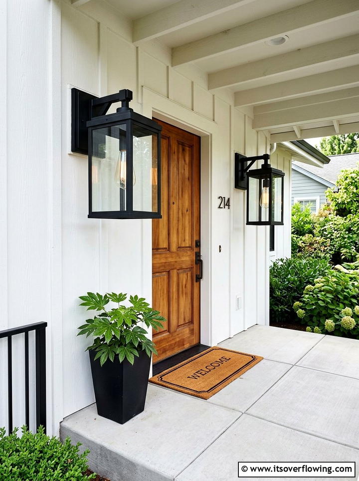 Industrial porch light - 25 front porch ideas with modern style